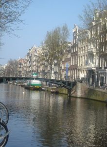 classic canal shot amsterdam