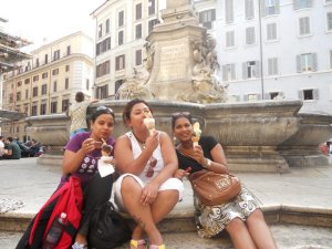 Eating Gelato In Rome