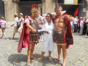 In Rome with fake gladiators